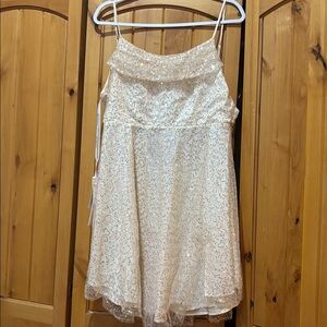 JJs House Cream Sequin Mini Dress